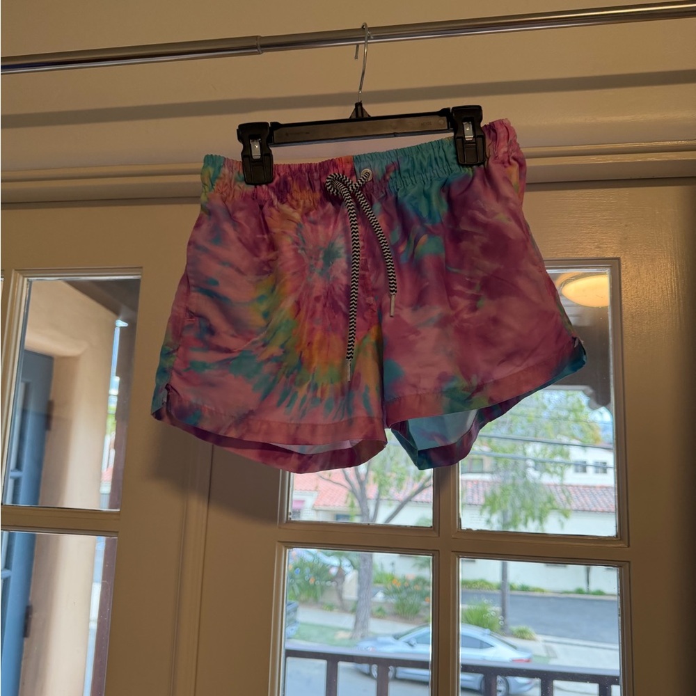 Vibrant Tie-Dye Women's Athletic Shorts size small